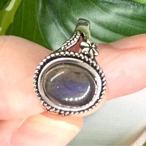 .925 Silver Labradorite Oval Ring